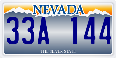 NV license plate 33A144
