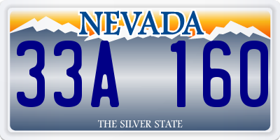 NV license plate 33A160