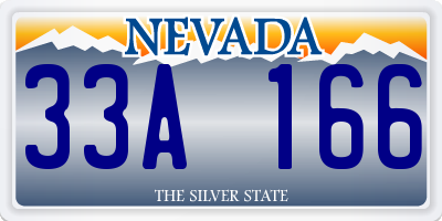 NV license plate 33A166