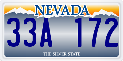 NV license plate 33A172