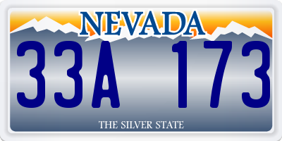 NV license plate 33A173