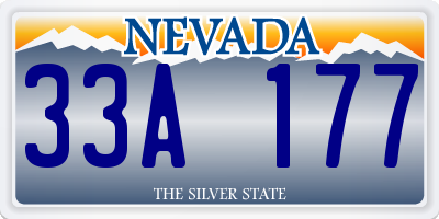 NV license plate 33A177