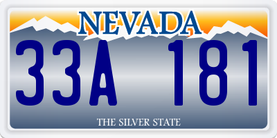 NV license plate 33A181