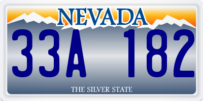 NV license plate 33A182