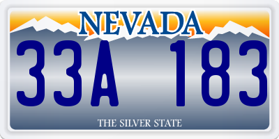 NV license plate 33A183