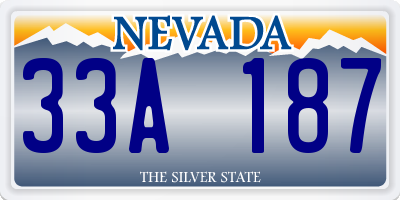 NV license plate 33A187
