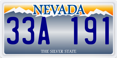 NV license plate 33A191