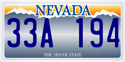 NV license plate 33A194