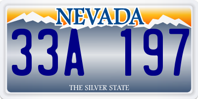 NV license plate 33A197