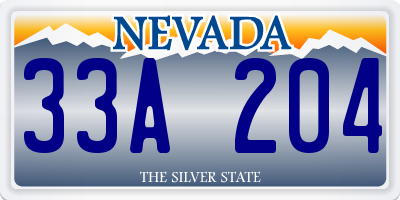 NV license plate 33A204
