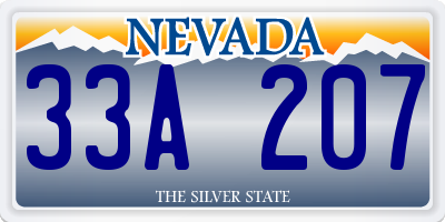 NV license plate 33A207