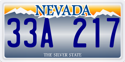 NV license plate 33A217