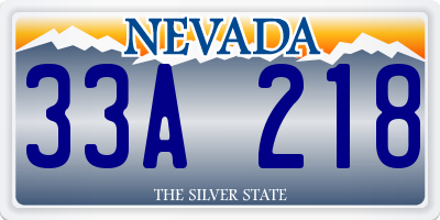 NV license plate 33A218
