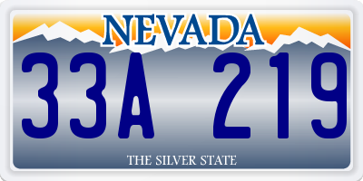 NV license plate 33A219