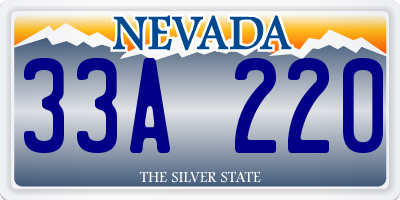 NV license plate 33A220