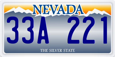 NV license plate 33A221
