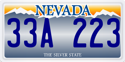 NV license plate 33A223