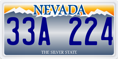 NV license plate 33A224