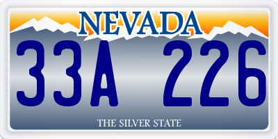 NV license plate 33A226