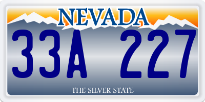 NV license plate 33A227