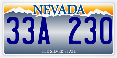 NV license plate 33A230