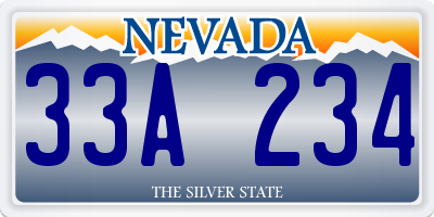 NV license plate 33A234