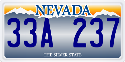NV license plate 33A237