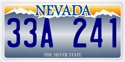 NV license plate 33A241