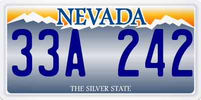 NV license plate 33A242