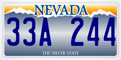 NV license plate 33A244