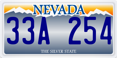 NV license plate 33A254