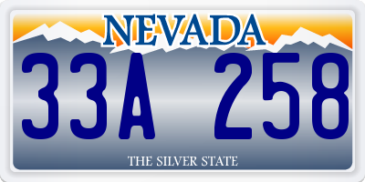 NV license plate 33A258