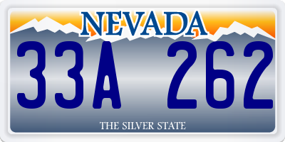 NV license plate 33A262