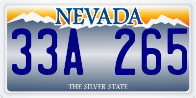 NV license plate 33A265