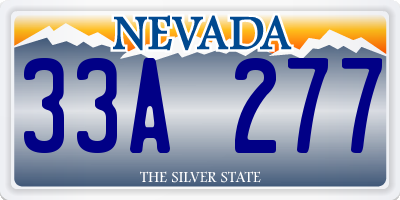 NV license plate 33A277