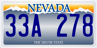 NV license plate 33A278