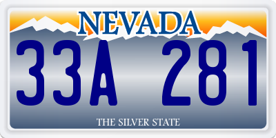 NV license plate 33A281