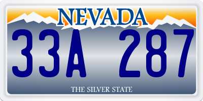 NV license plate 33A287