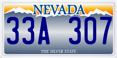 NV license plate 33A307