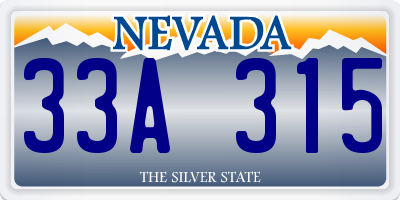 NV license plate 33A315