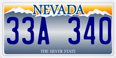 NV license plate 33A340