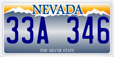 NV license plate 33A346