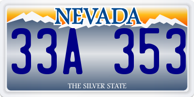 NV license plate 33A353