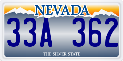 NV license plate 33A362