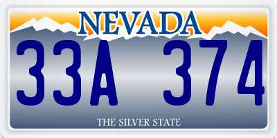 NV license plate 33A374
