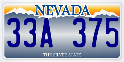 NV license plate 33A375