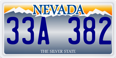 NV license plate 33A382