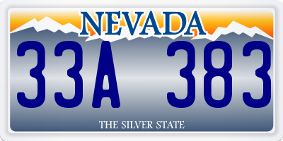 NV license plate 33A383