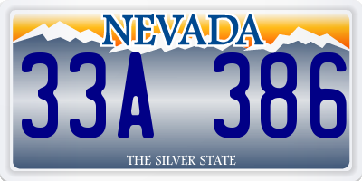 NV license plate 33A386