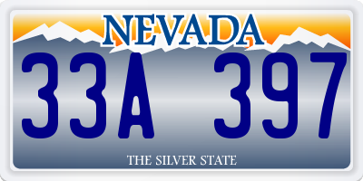 NV license plate 33A397